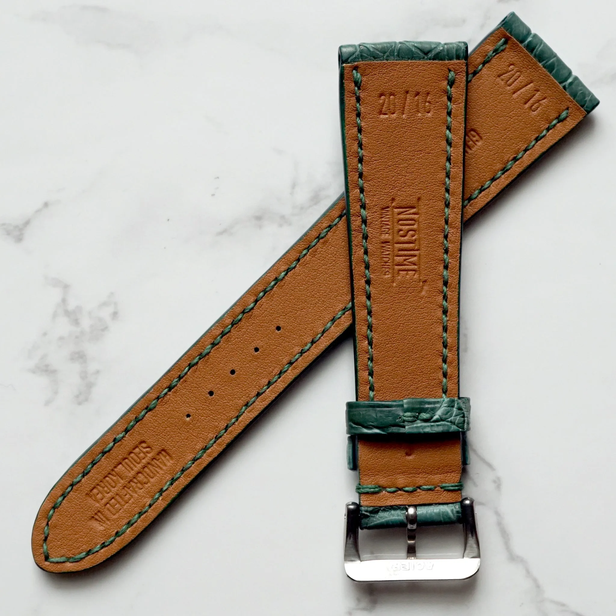 LIGHT GREEN CUSTOM MADE CROCODILE STRAP