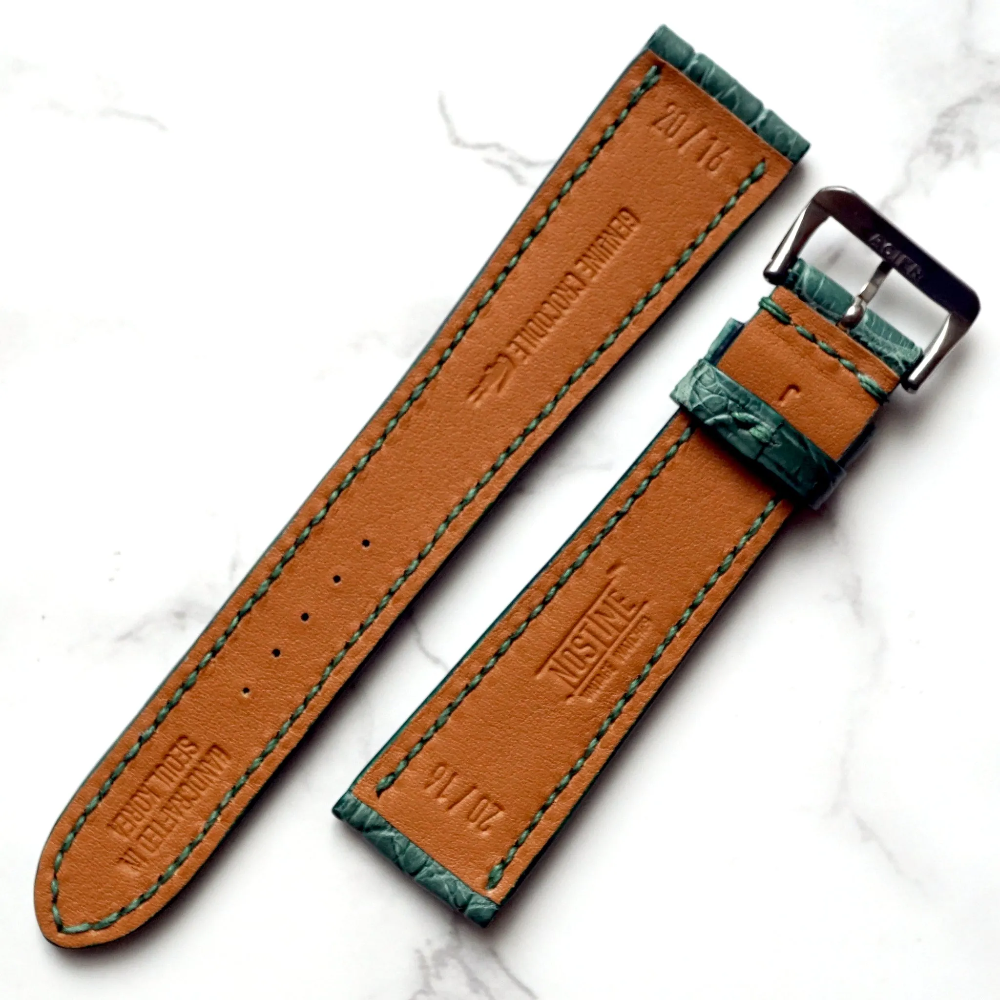 LIGHT GREEN CUSTOM MADE CROCODILE STRAP