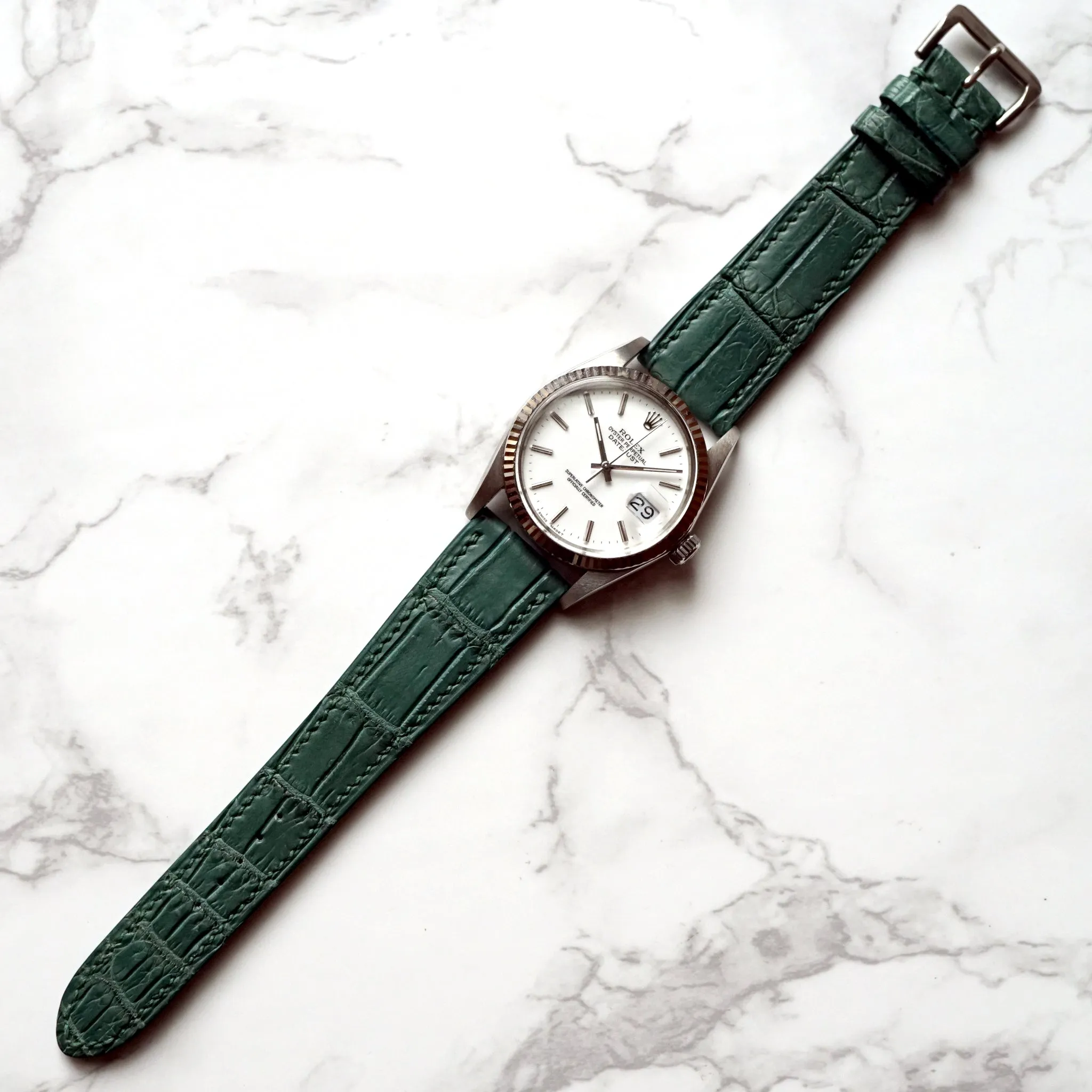 LIGHT GREEN CUSTOM MADE CROCODILE STRAP