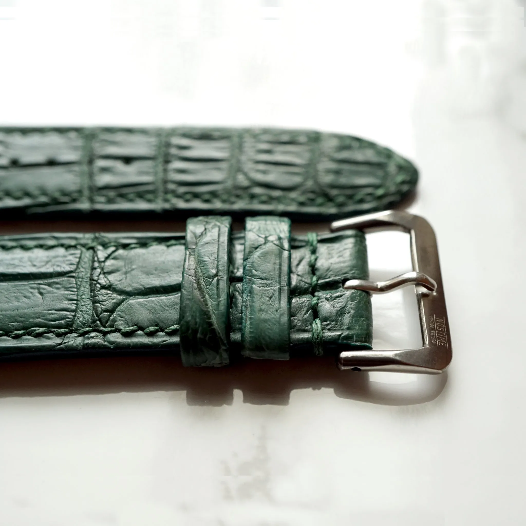 LIGHT GREEN CUSTOM MADE CROCODILE STRAP