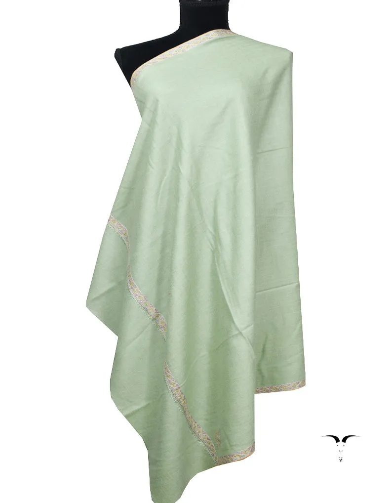 Light Green Embroidery Pashmina Shawl 7293