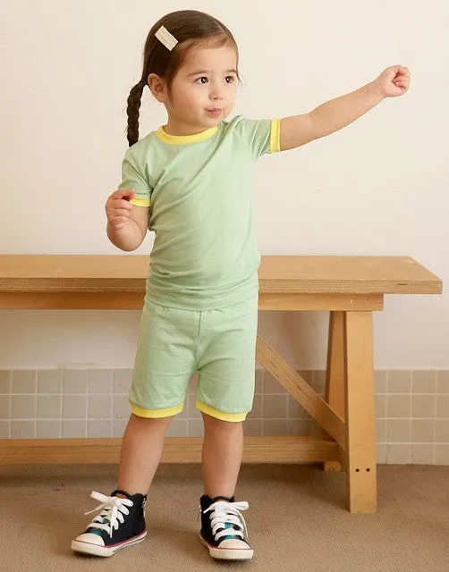 Light Green Macaron Short Sleeve Pajamas