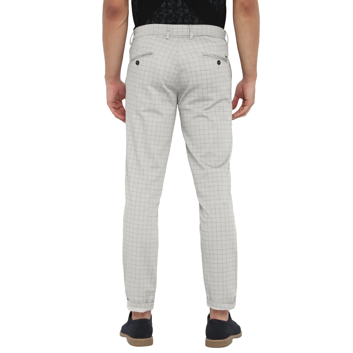 Light Grey Checked Ultra Slim Fit Trouser