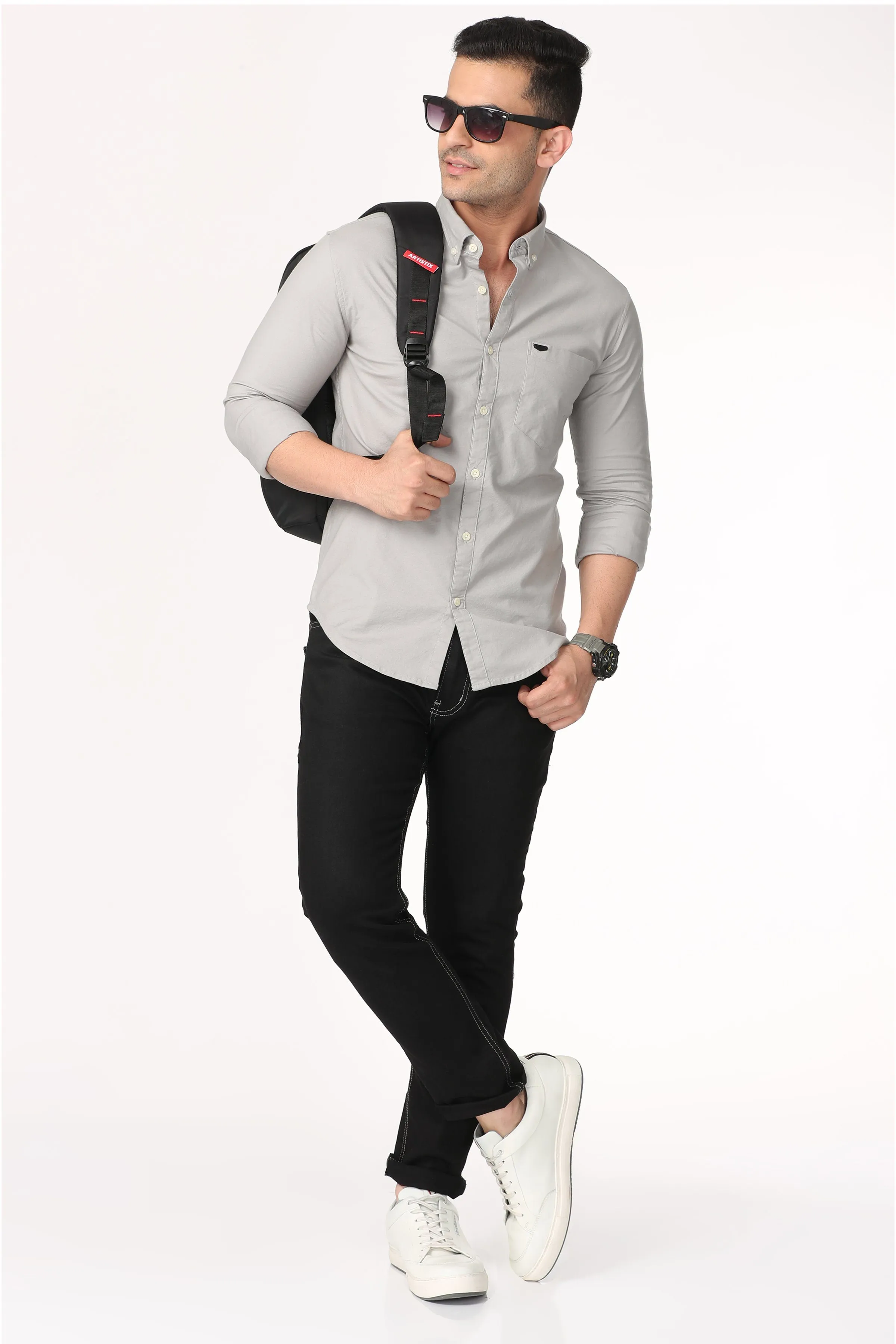 Light Grey Plain Shirt