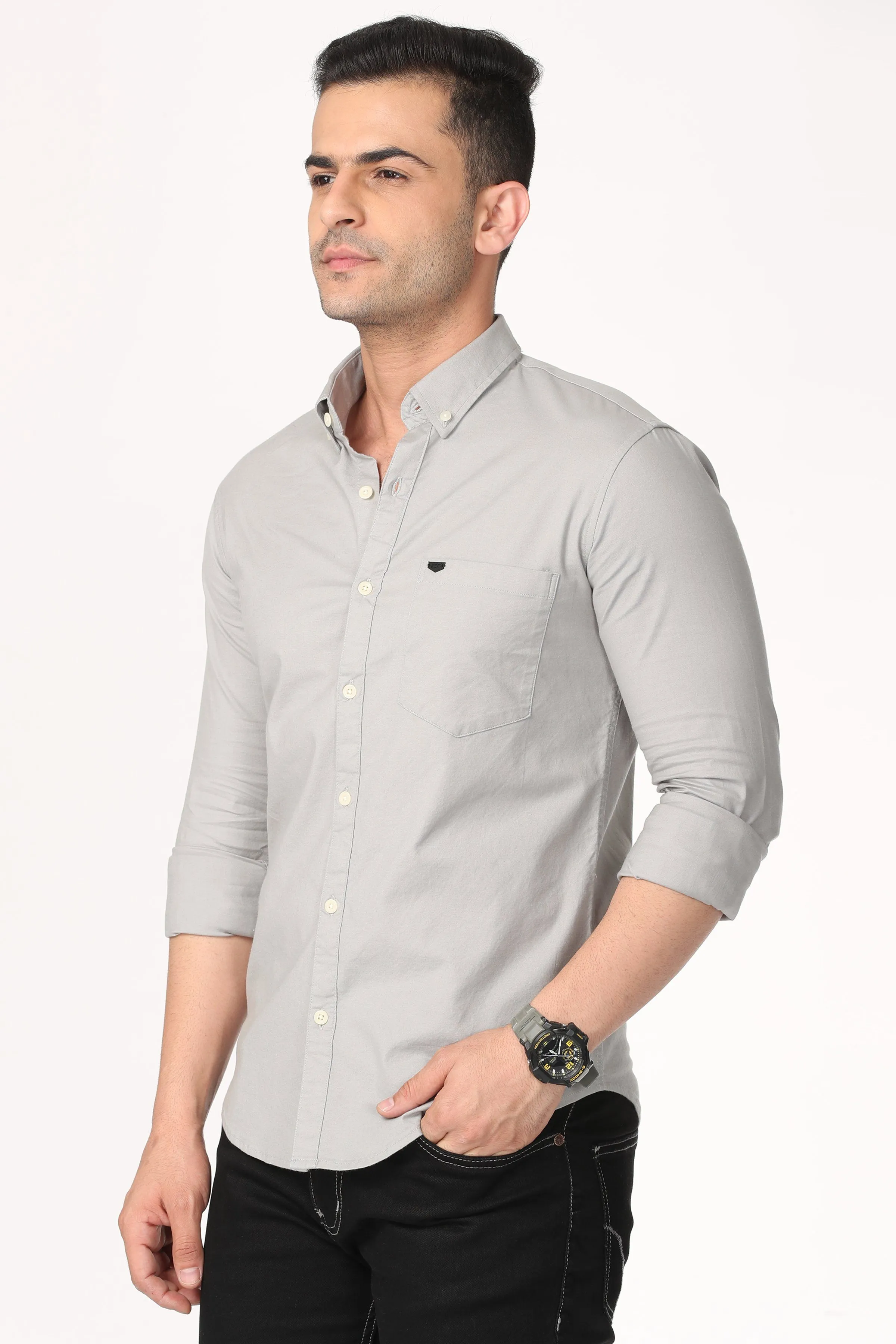 Light Grey Plain Shirt