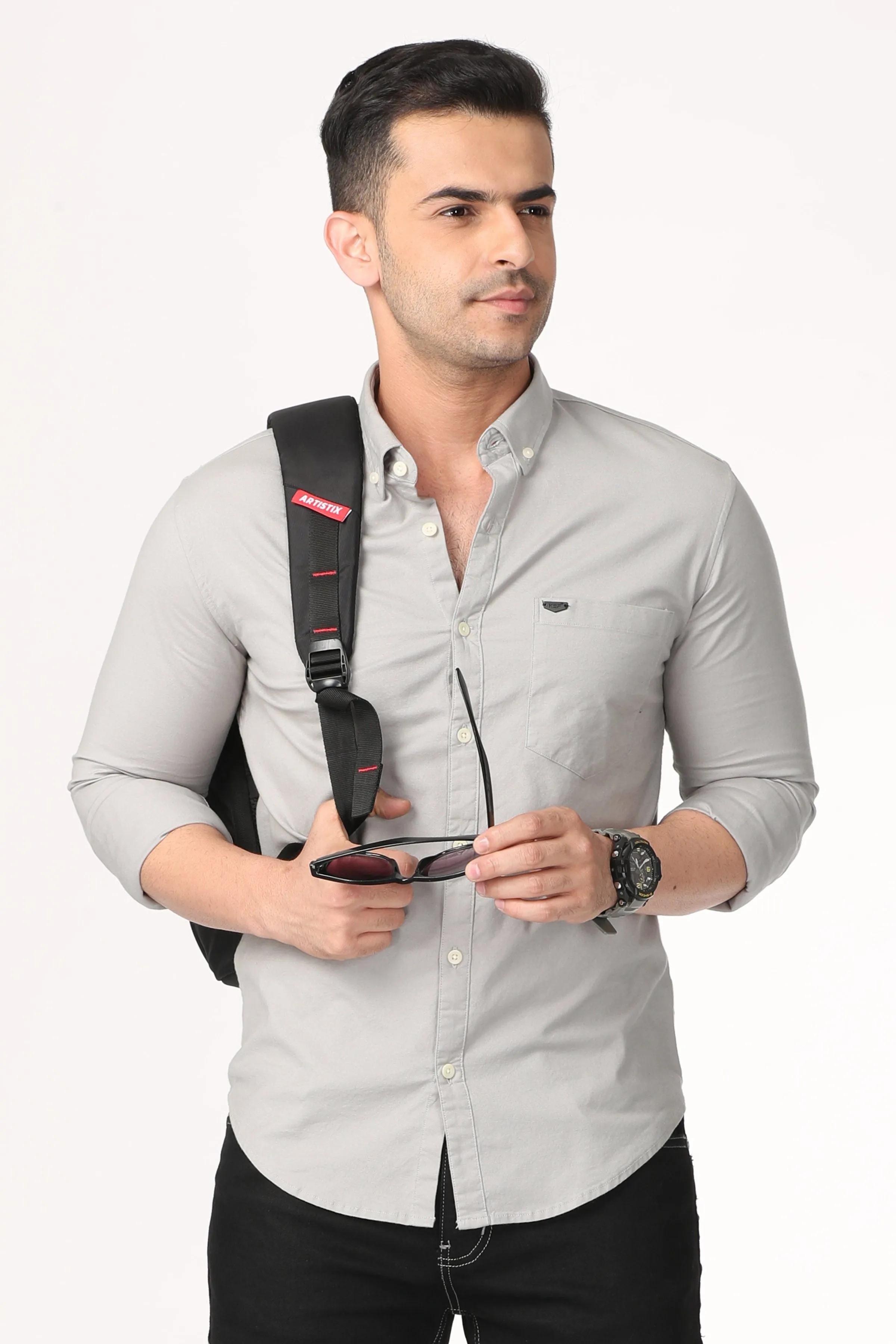 Light Grey Plain Shirt