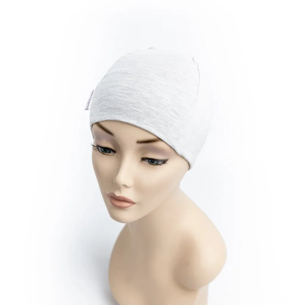 Light Grey Plain Soft Cancer Alopecia Hat