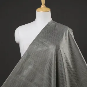 Light Grey Vidarbha Tussar Silk Checks Handloom Fabric