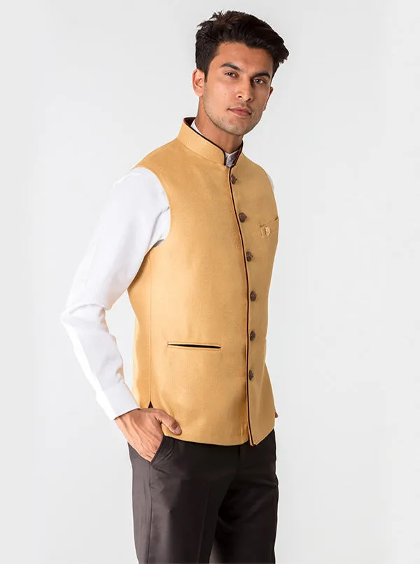 Light Khaki Bandhgala Jacket