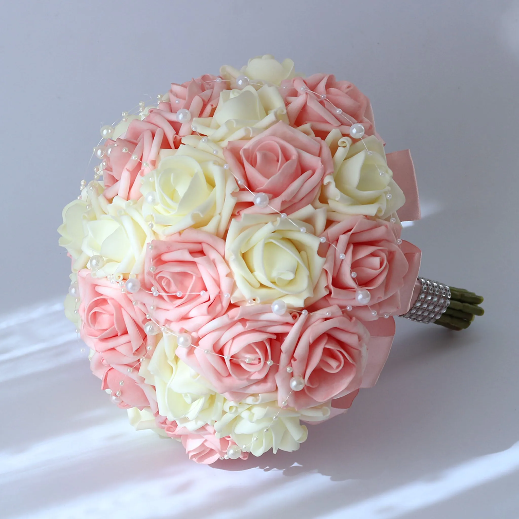 Light Pink and Ivory Flower Bridal Bouquet