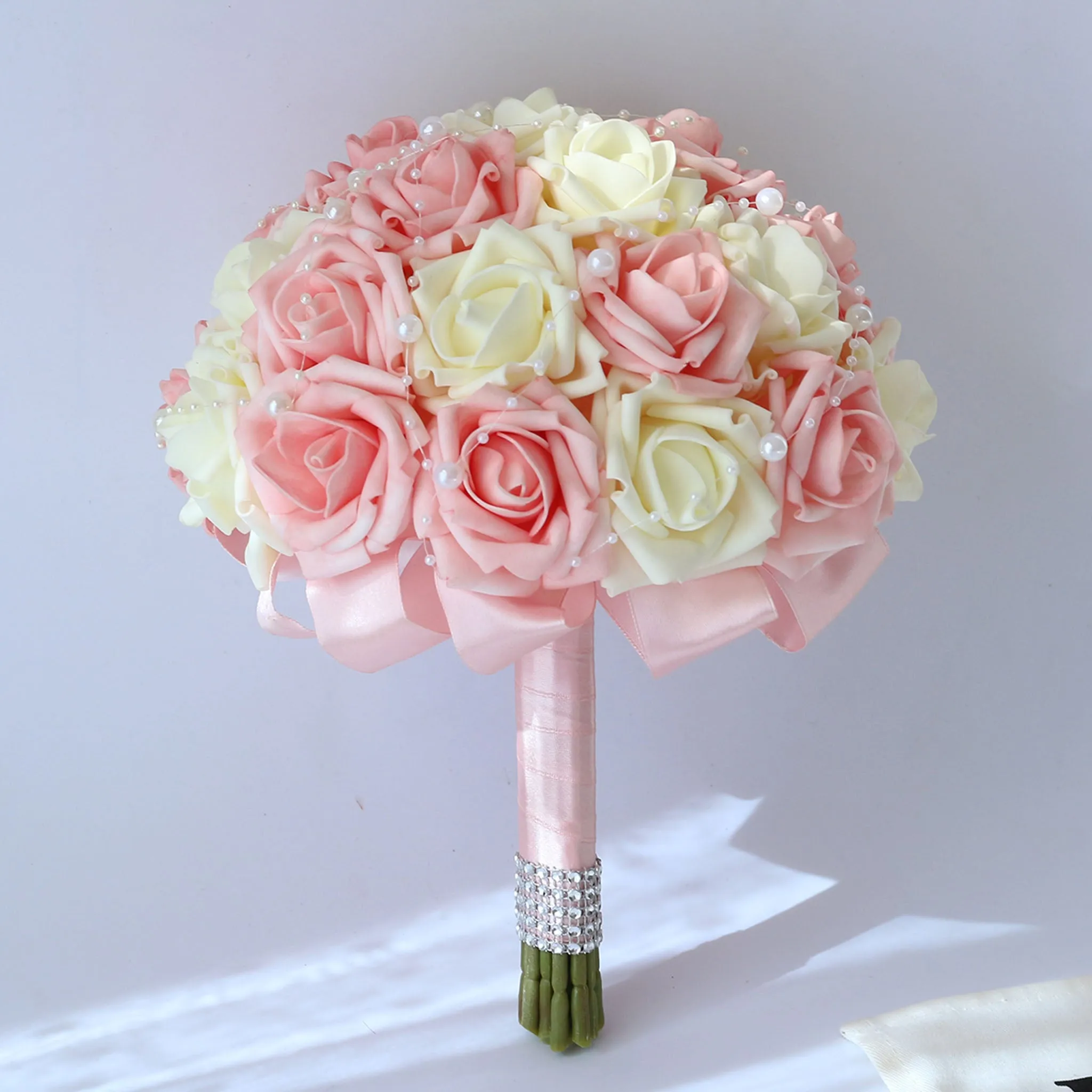 Light Pink and Ivory Flower Bridal Bouquet