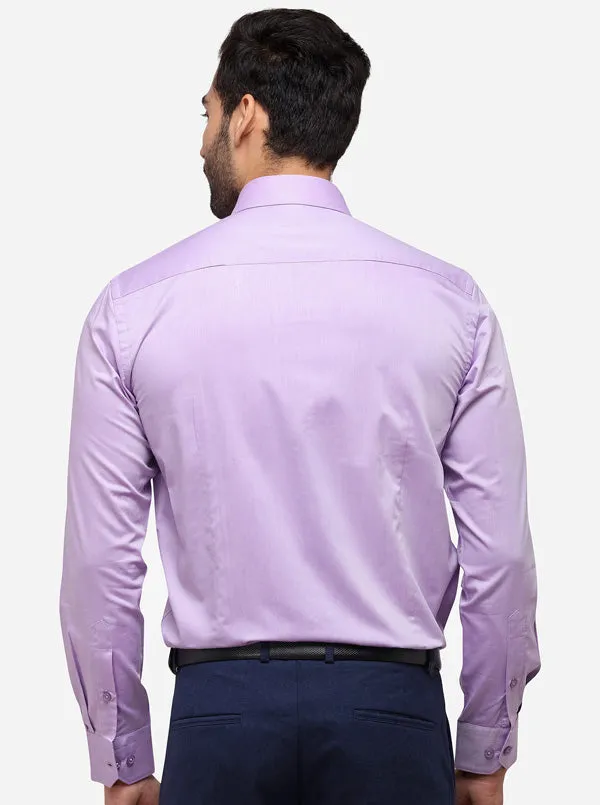 Light Purple Solid Slim Fit Formal Shirt | Metal