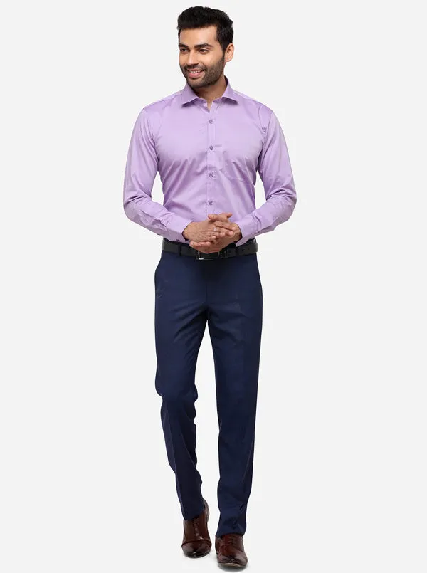 Light Purple Solid Slim Fit Formal Shirt | Metal