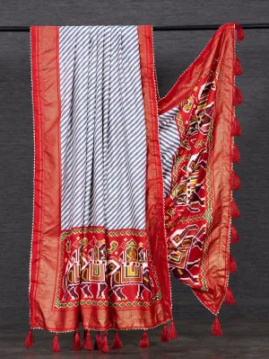 Light Red Color Digital Floral Printed Dola Silk Dupatta