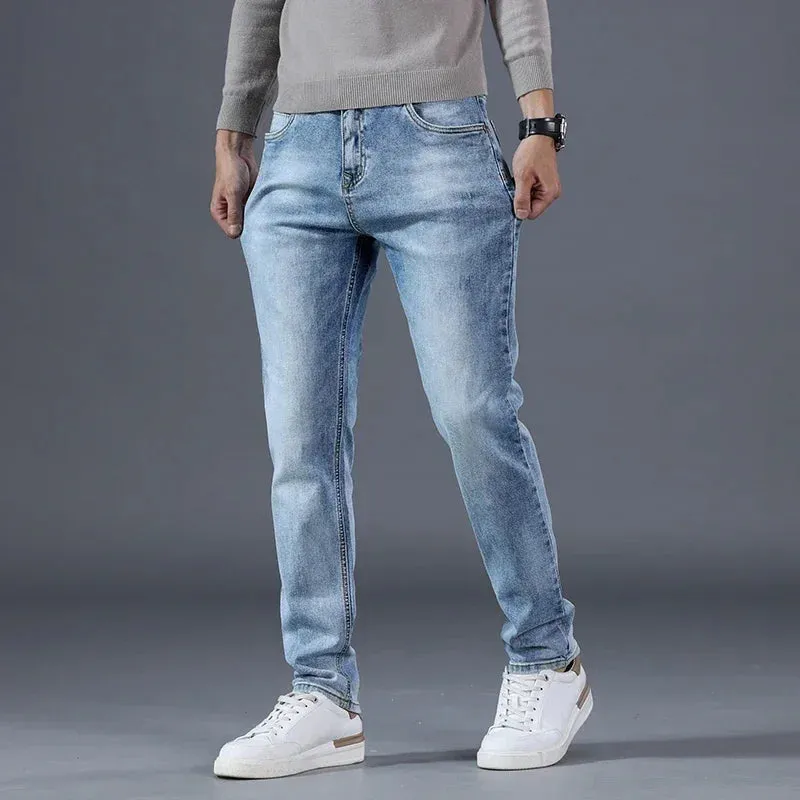 Light Stretch Denim Slim Straight Jeans