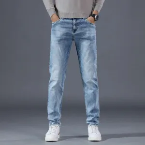 Light Stretch Denim Slim Straight Jeans