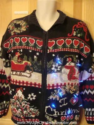 Light Up Christmas Sweater Geometric Horrible Mess