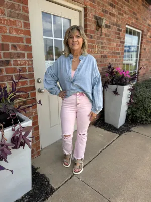 Light Washed Denim Top