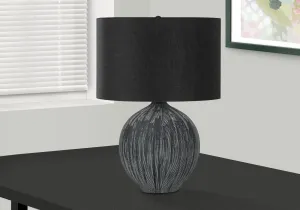 Lighting, 23"h, Table Lamp, Black Ceramic, Black Shade, Contemporary