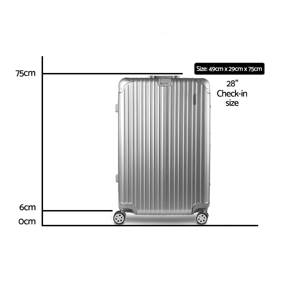 Lightweight 28" Aluminum Luggage w/ TSA Lock Wanderlite