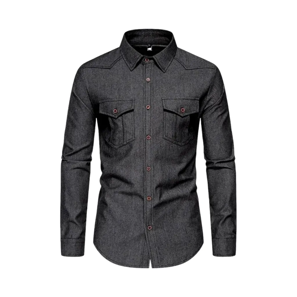 Lightweight average pattern men's jean shirt