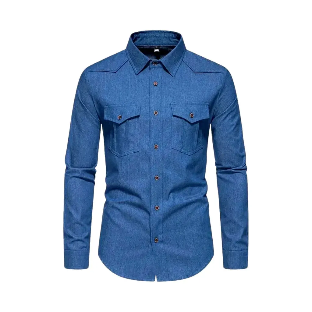 Lightweight average pattern men's jean shirt