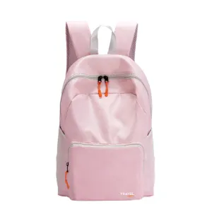 Lightweight Folding Backpack Student Schoolbag Large Capacity Outdoor Travel Camping Hiking Backpack(Pink)