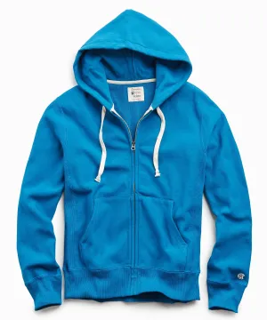 Lightweight Full Zip Hoodie in Slate Teal