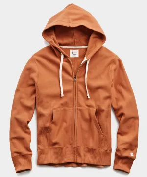 Lightweight Full Zip Hoodie in Spice