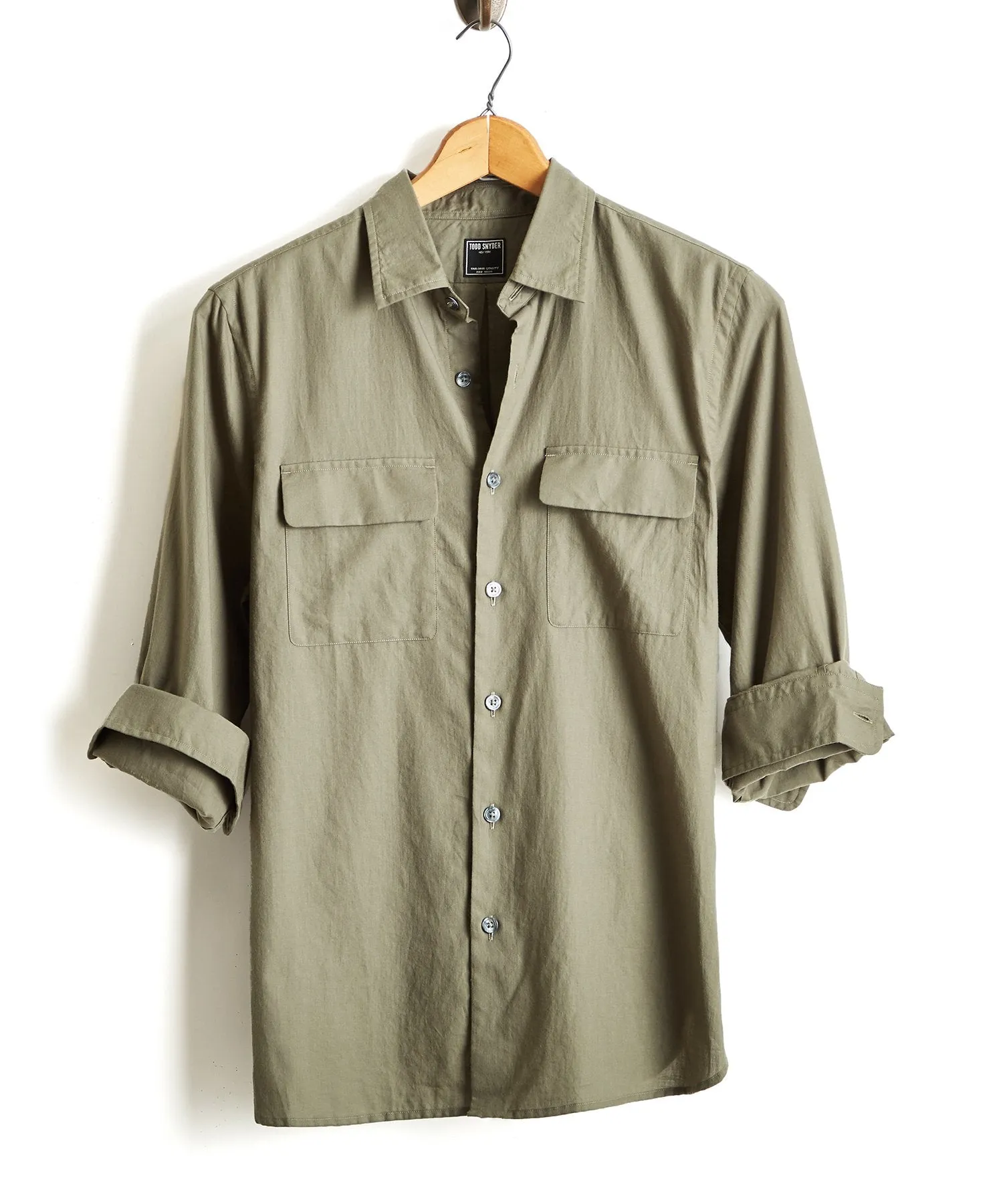 Lightweight Italian Military Shirt in Sage