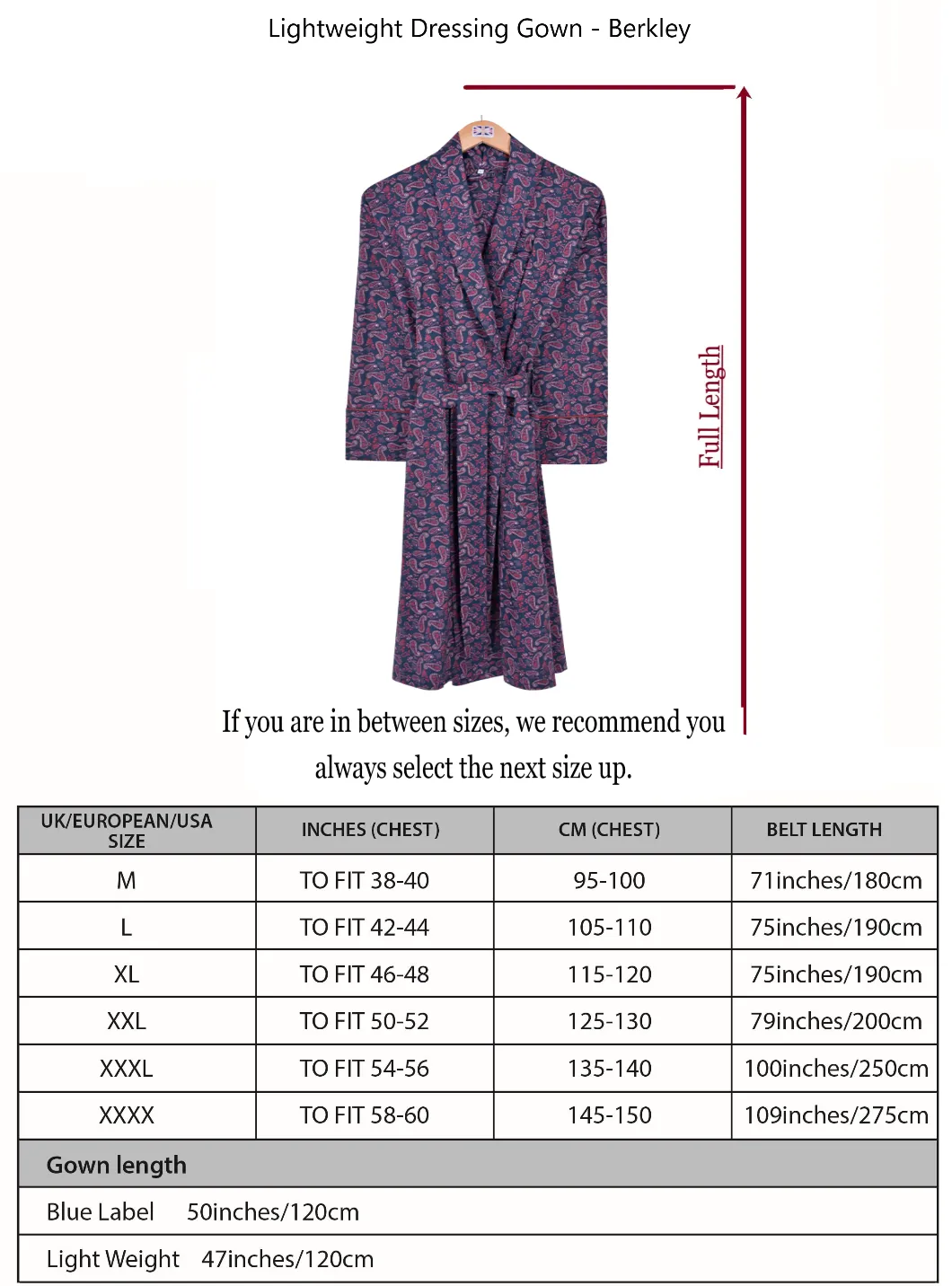 Lightweight Men's Dressing Gown - Berkley