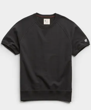 Lightweight Short Sleeve Sweatshirt in Black