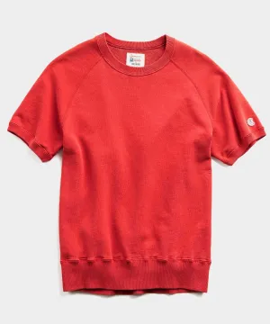 Lightweight Short Sleeve Sweatshirt in Bold Red