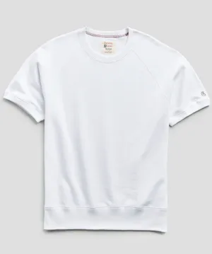 Lightweight Short Sleeve Sweatshirt in White