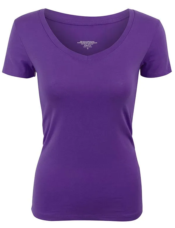 Lightweight Short Sleeve V Neck T Shirt with Comfortable Stretch