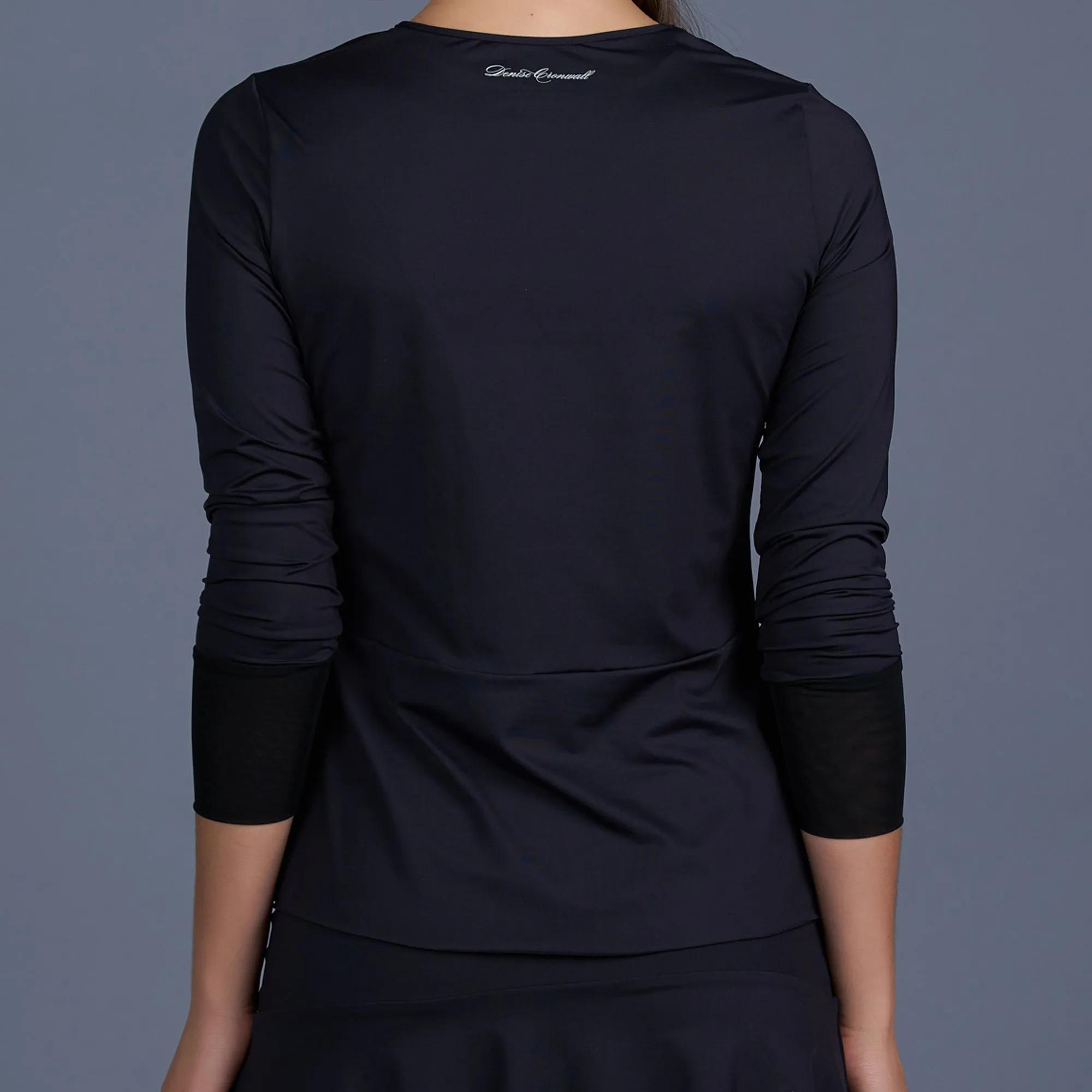 Lightweight V-neck Long-Sleeve Top (black)