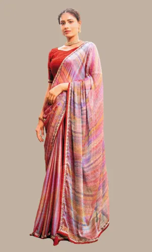 Lilac Printed Sari