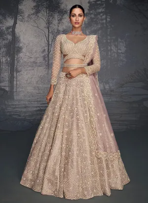 Lilac Purple Traditional Embroidered Bridal Lehenga Choli