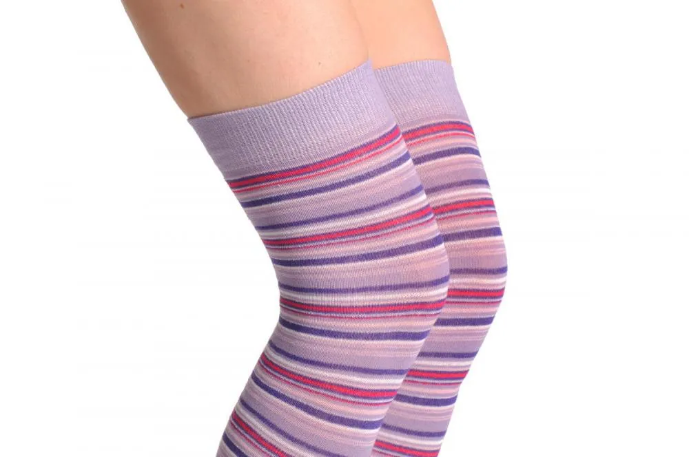 Lilac Red & Purple Thin Stripes