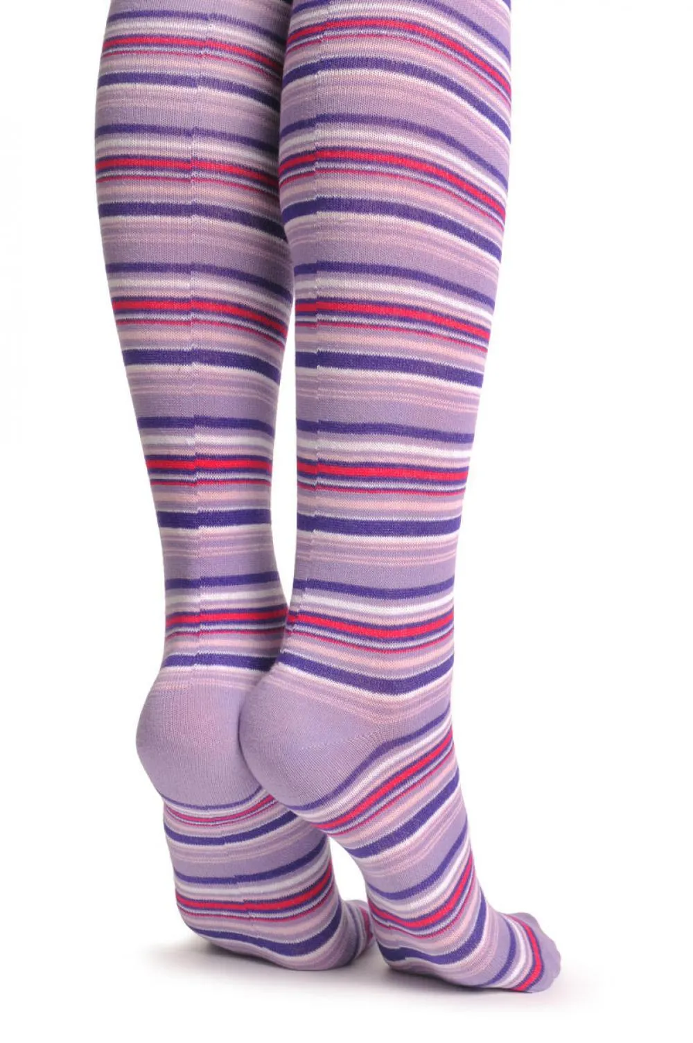 Lilac Red & Purple Thin Stripes