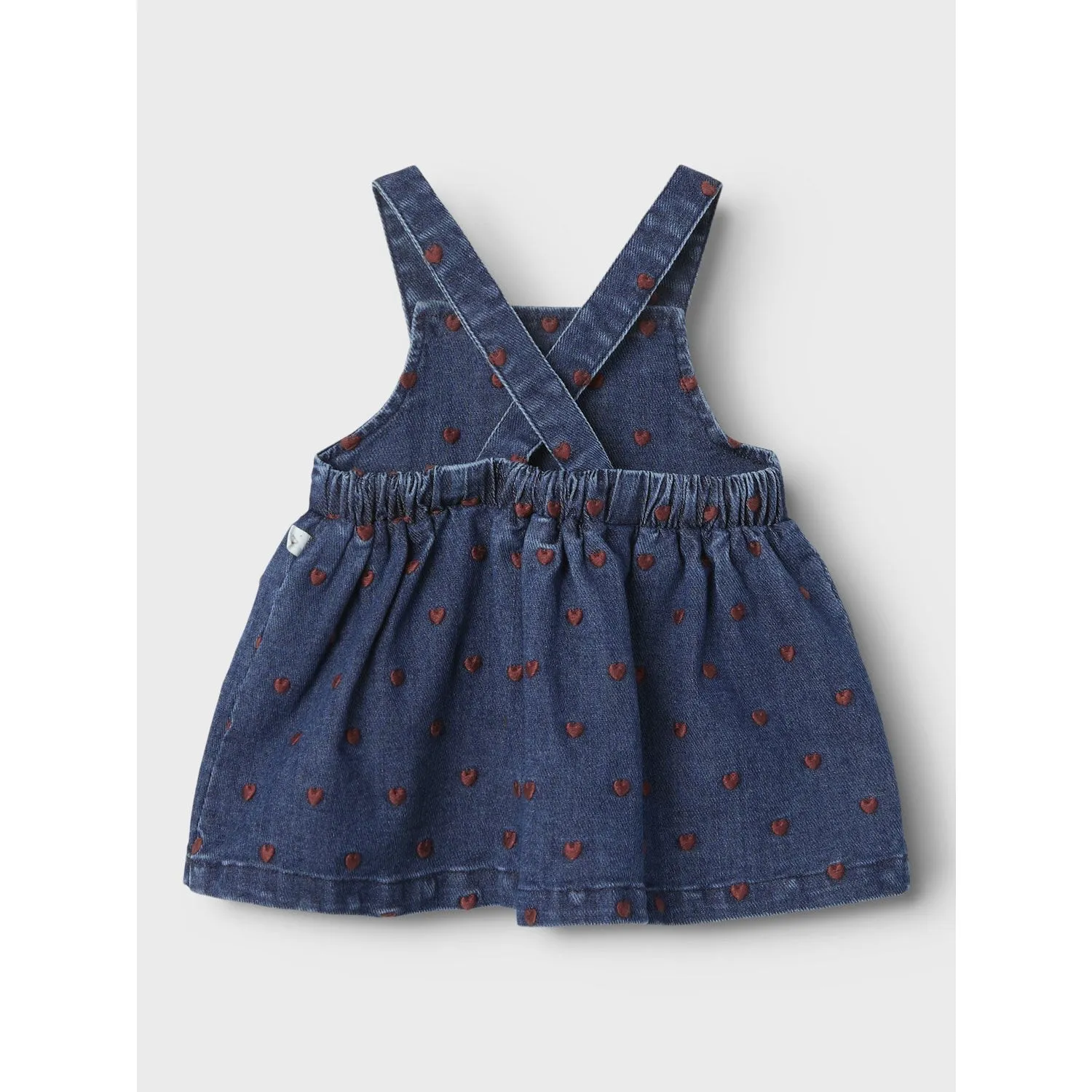 Lil'Atelier Dark Blue Denim Heart Embroidery Liva Loose Denim Skirtall