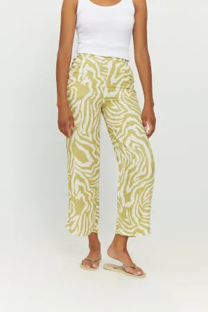 Lilby Printed Pants Celery Green