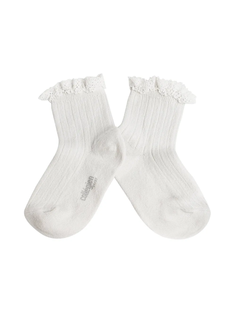 Lili Lace Trim Ribbed Ankle Socks