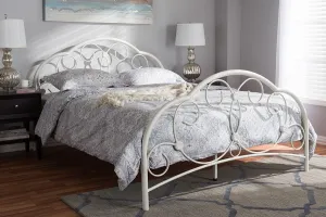 Liliane White Finished Metal Platform Bed (Queen)