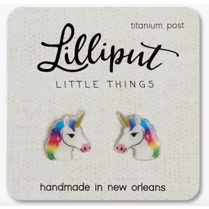 Lilliput Little Things Unicorn Earrings-White