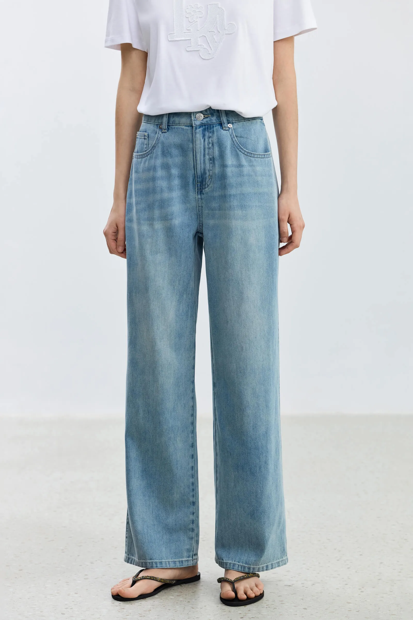 LILY All-Cotton Straight Leg Jeans