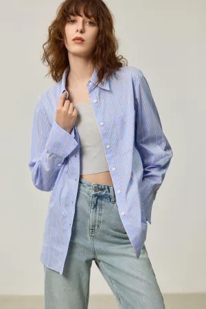 LILY Dopamine Loose Striped Shirt