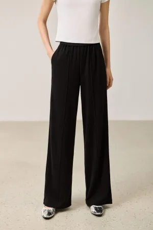 LILY Elastic Waist High-Stretch Knit Wide-Leg Pants