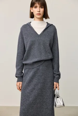 LILY Layered Look Hoodie Knit Sweater