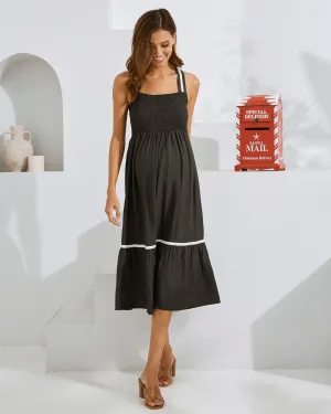 Lily Maternity Party Dress in Black